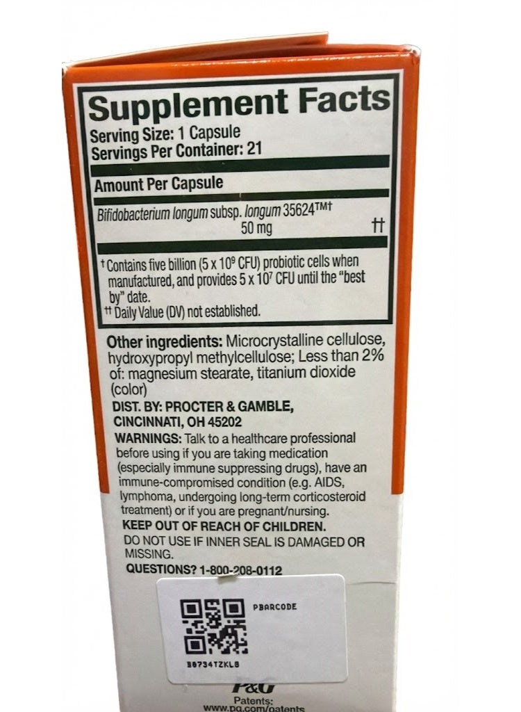 Align بروبيوتيك قوة إضافية، بروبيوتيك للنساء والرجال، العلامة التجارية الموصى بها من قبل الأطباء رقم 1، 5X المزيد من البكتيريا الجيدة لدعم نظام هضمي صحي، 21 كبسولة - Image 2